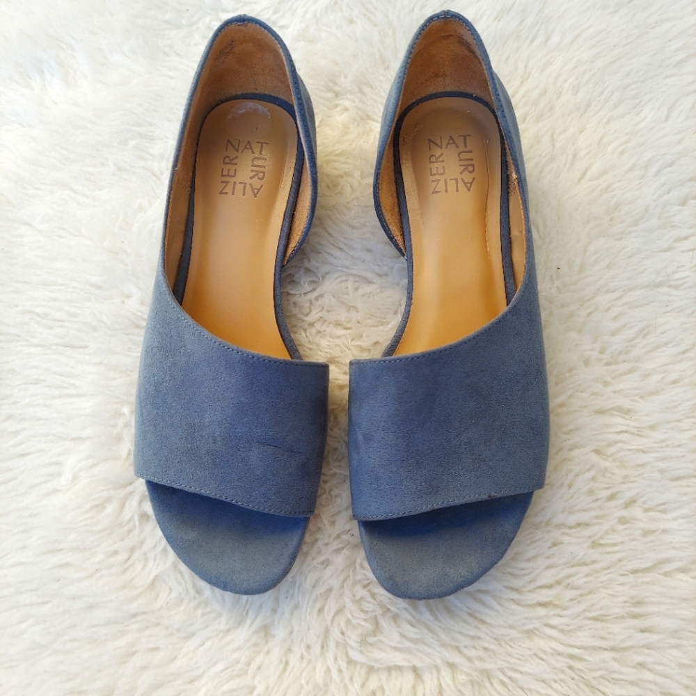 Naturalizer Women's Open Toe Slip on Low Wedge Sandals